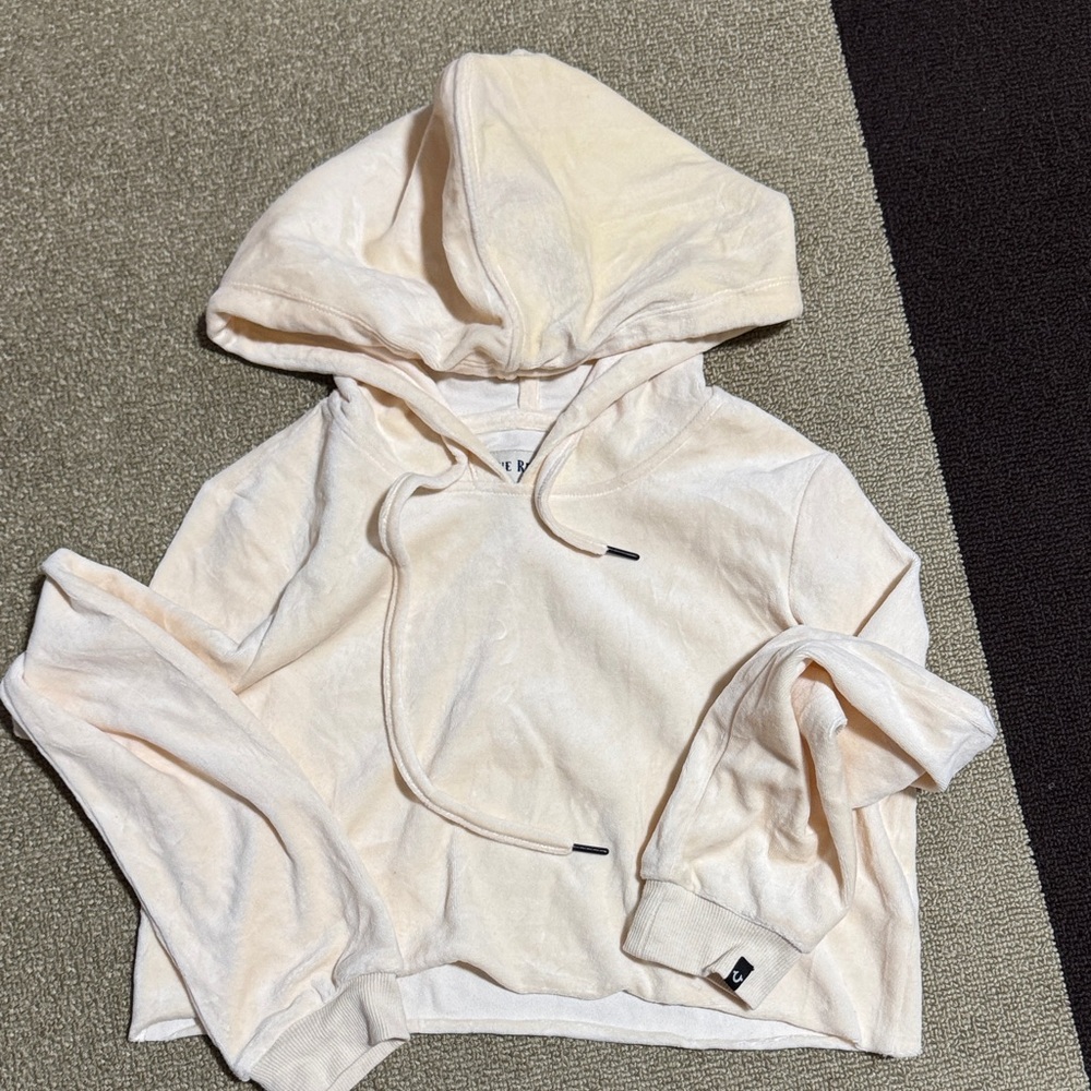 True religion velour cropped sweater